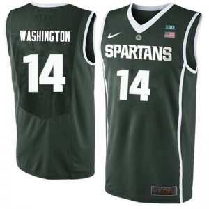 Men Brock Washington Michigan State Spartans #14 Nike NCAA 2019-20 Green Authentic College Stitched Basketball Jersey BD50Z74YG